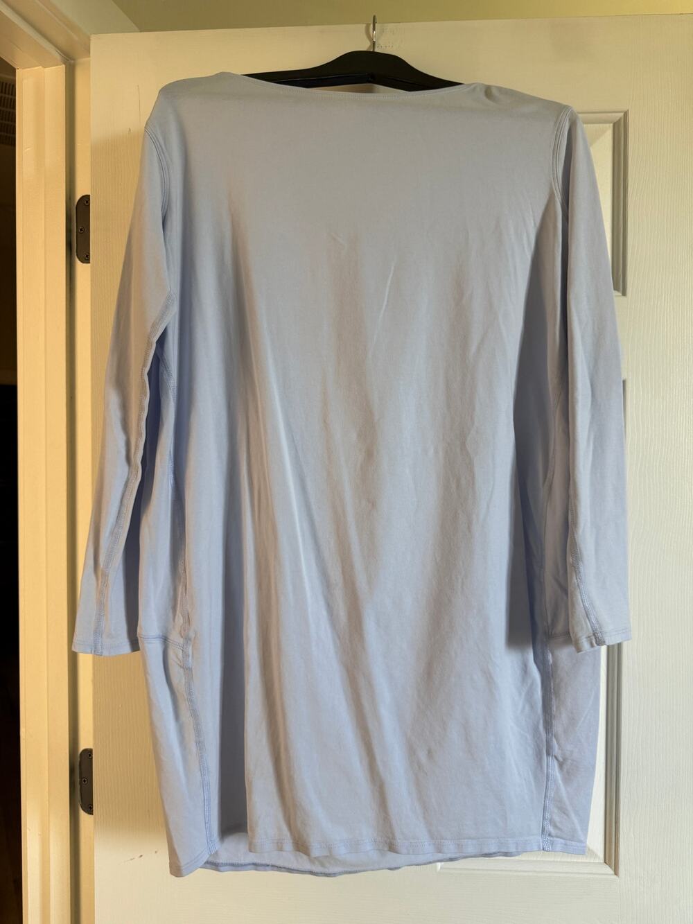 Lululemon Back In Action Long Sleeve Dress Light Blue Oversized Pima Cotton
